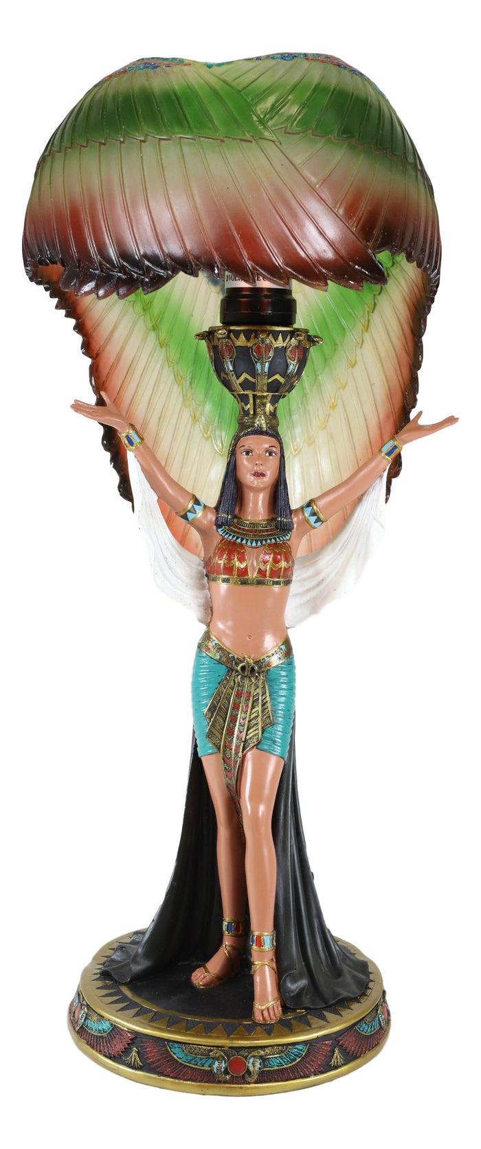 Ebros Egyptian Goddess Isis Standing W/ Open Wings Side Table Lamp Statue 18"H