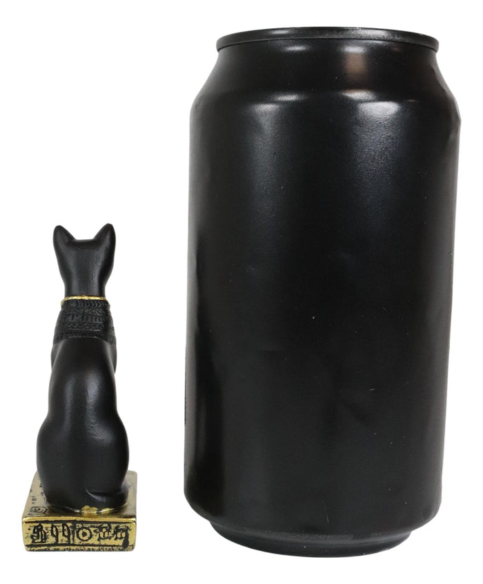 Ebros Egyptian Goddess Of Home Protection Bastet Cat With Scarab Necklace Figurine 3"H