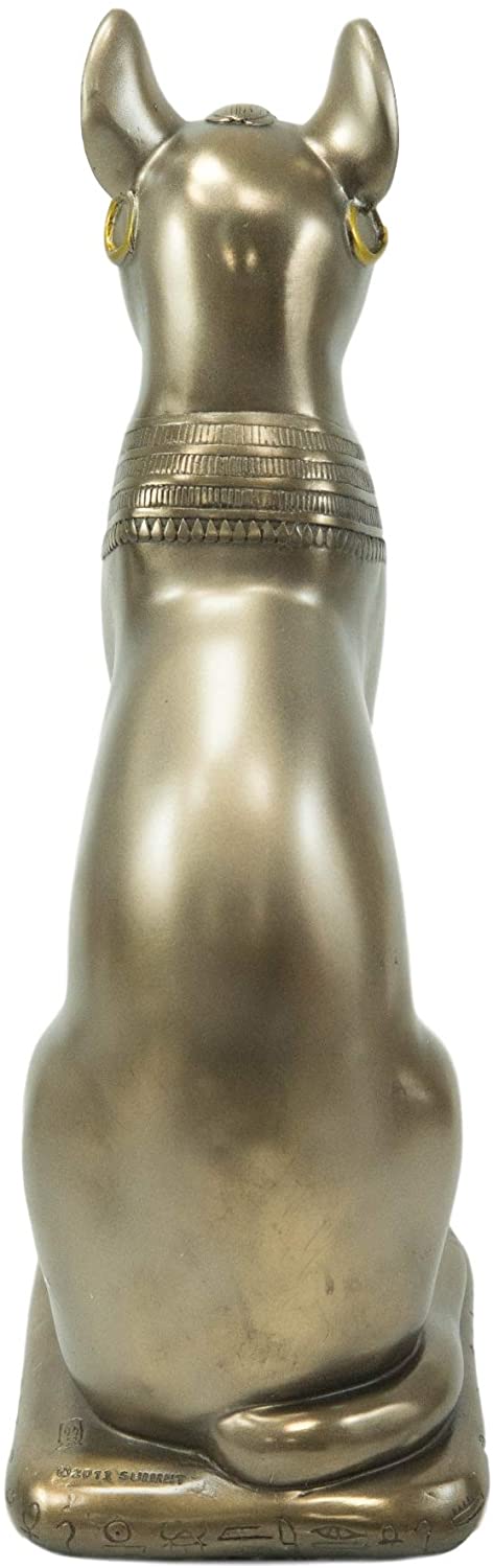 Ebros Egyptian Goddess Sitting Cat Bastet Statue In Bonded Resin Bronze 11.5" H