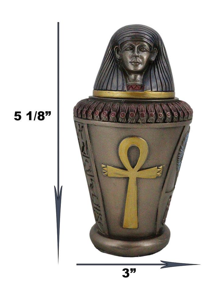 Ebros Egyptian Gods And Deities Imsety Human Mummy Canopic Jar Statue 5.5" H