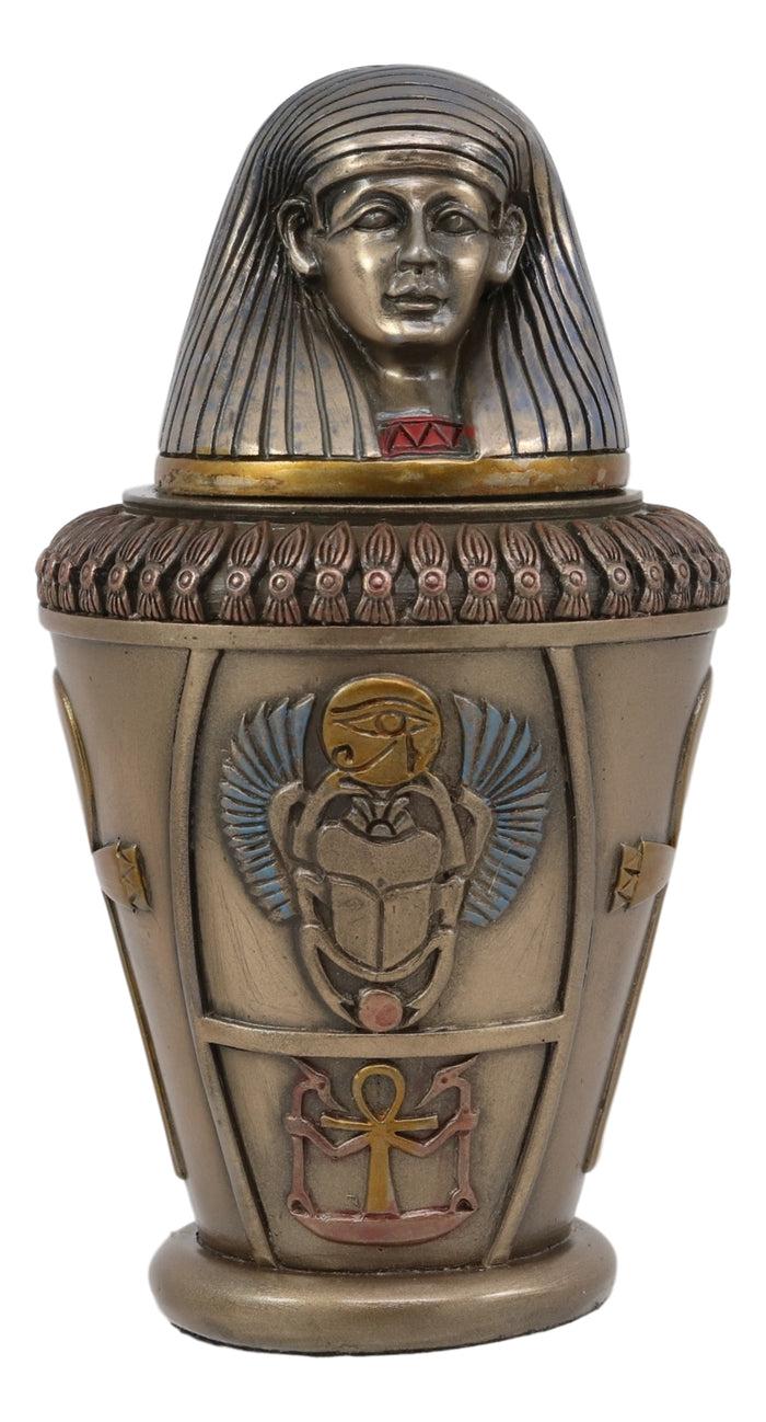Ebros Egyptian Gods And Deities Imsety Human Mummy Canopic Jar Statue 5.5" H