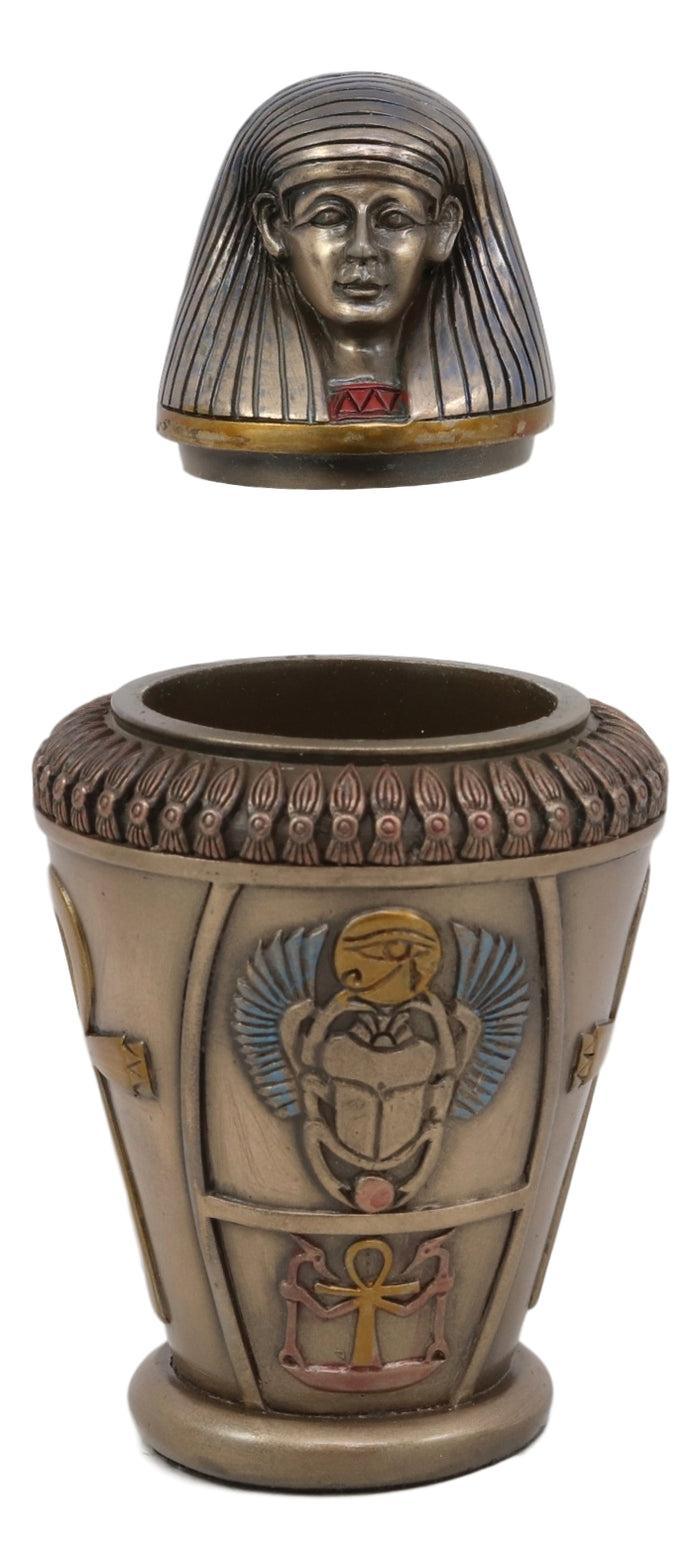 Ebros Egyptian Gods And Deities Imsety Human Mummy Canopic Jar Statue 5.5" H