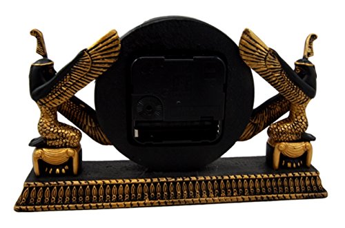 Ebros Egyptian Kneeling Goddess Maat Isis With Wedjat Table Clock Figurine 8" L