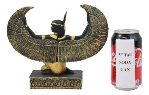 Ebros Egyptian Kneeling Goddess Maat With Open Wings Figurine 8.5" Long Decor Sculpture Collectible