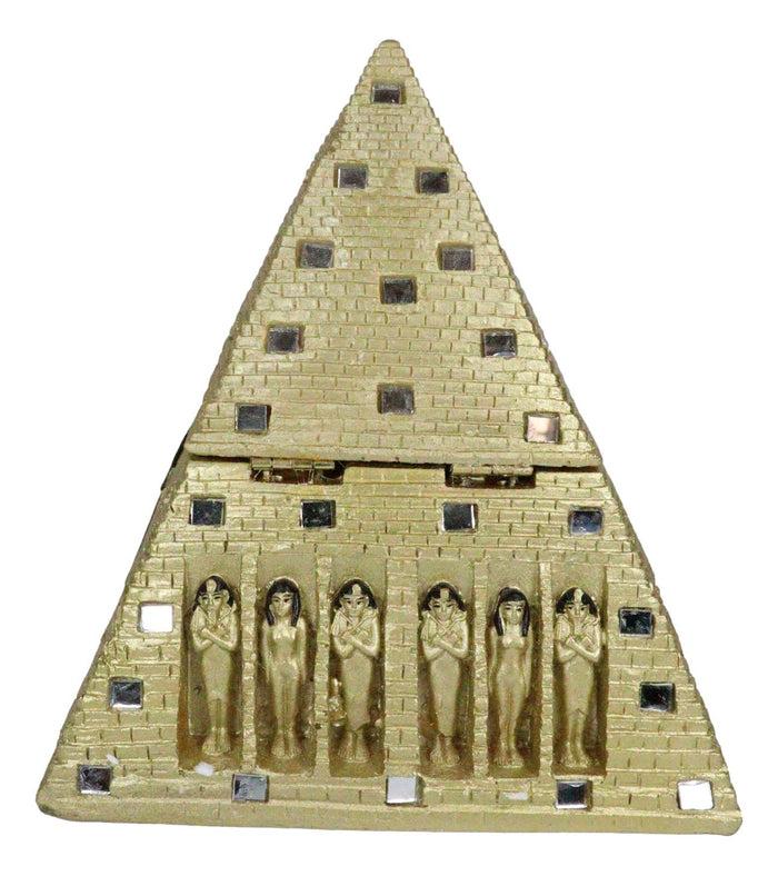 Ebros Egyptian Mirror Pyramid Eye Of Horus Hinged Jewelry Box Figurine Statue