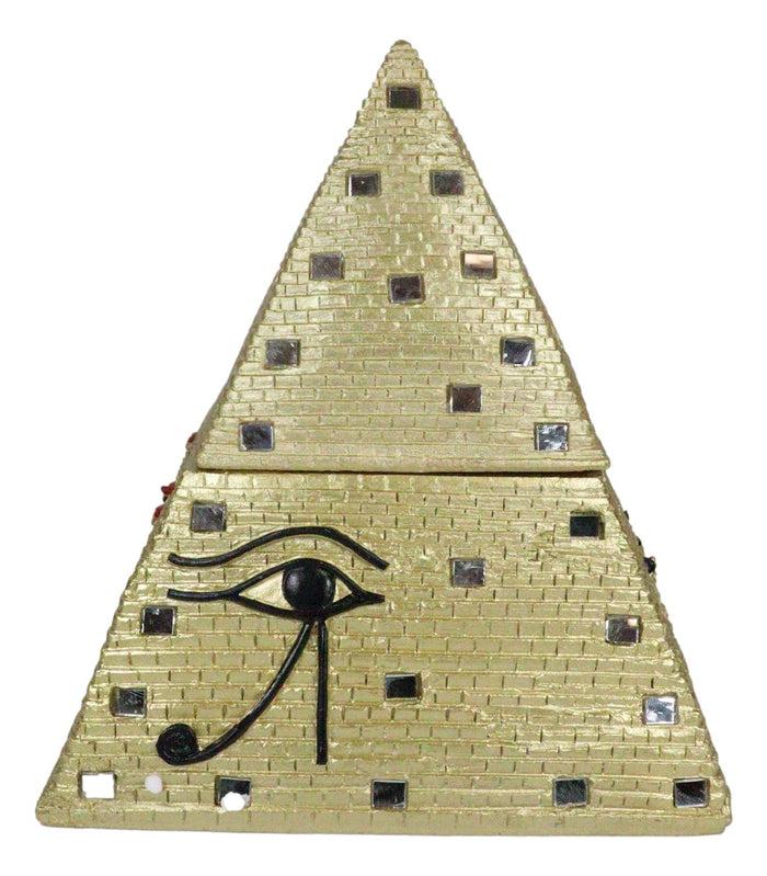 Ebros Egyptian Mirror Pyramid Eye Of Horus Hinged Jewelry Box Figurine Statue