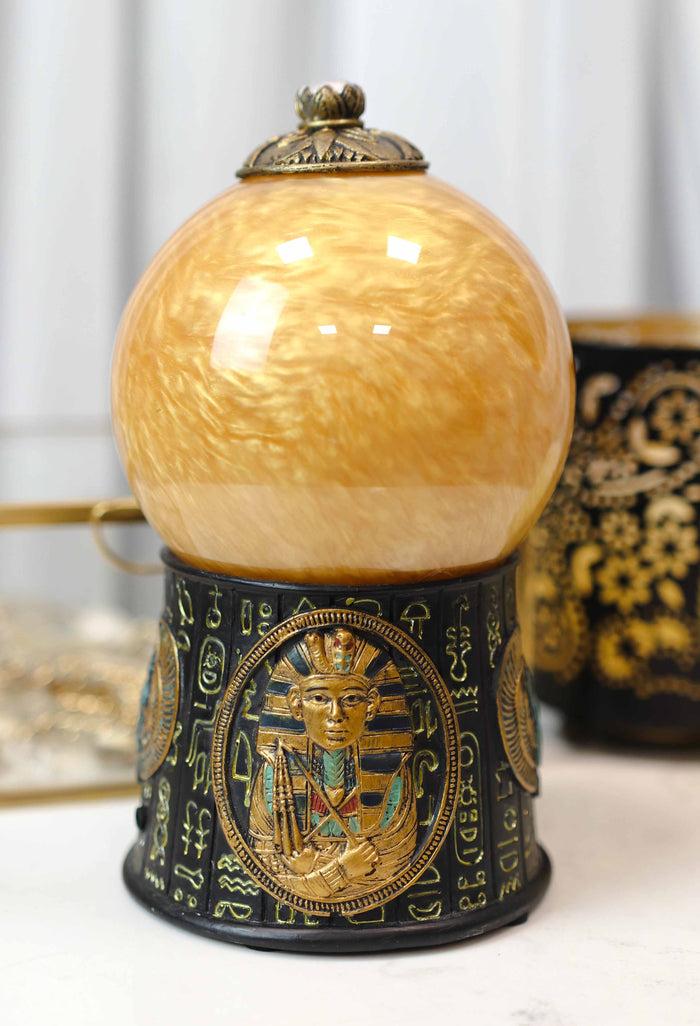 Ebros Egyptian Pharaoh King TUT Sound Activated Sand Storm Water Globe 7 1/4"H