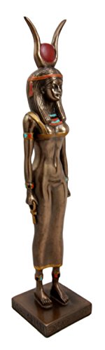 Ebros Egyptian Queen Goddess Isis Ra Decorative Figurine 9"H In Faux Bronze Sculpture