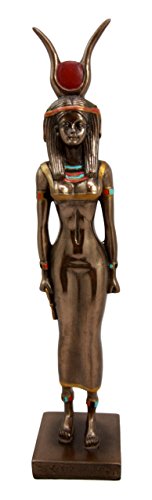 Ebros Egyptian Queen Goddess Isis Ra Decorative Figurine 9"H In Faux Bronze Sculpture