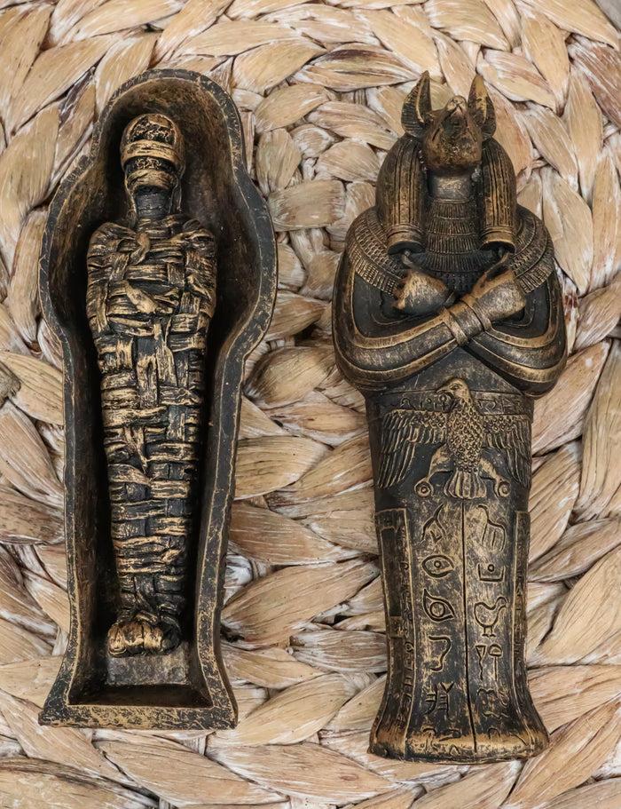 Ebros Egyptian Sarcophagus Box with Mummy Figurine 5.25" Long God of Afterlife Anubis Coffin Sculpture Ebros Egyptian Sarcophagus Box with Mummy Figurine 5.25" Long God of Afterlife Anubis Coffin Sculpture