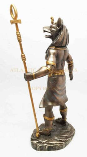 Ebros Egyptian Theme Anubis Holding Staff God Of Aferlife & Dead Inpu Statue Sculpture