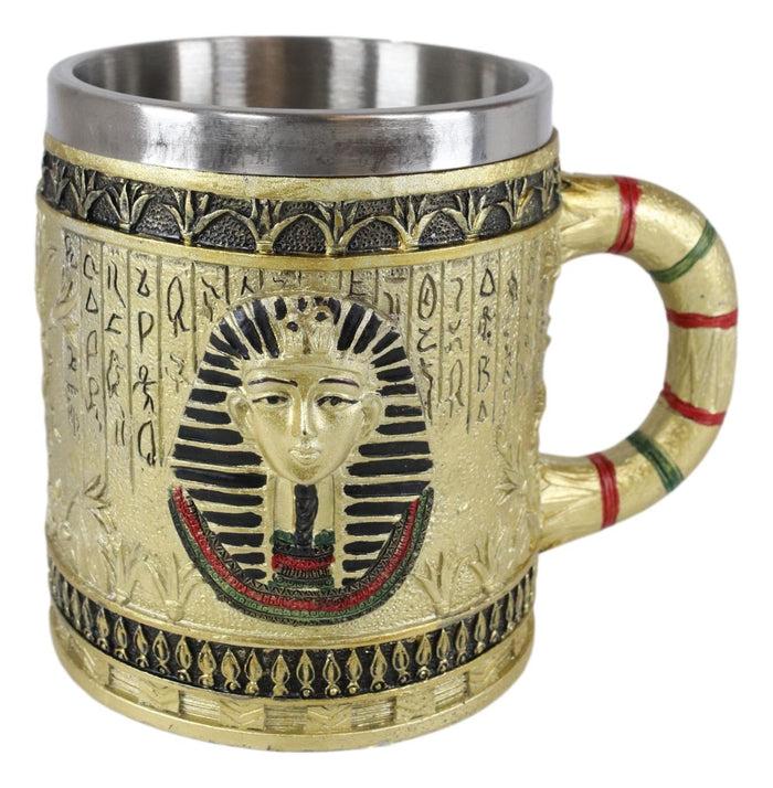 Ebros Egyptian Theme Dynasty Pharaoh King Tut Mask Bust Coffee Cup Mug Beer Tankard