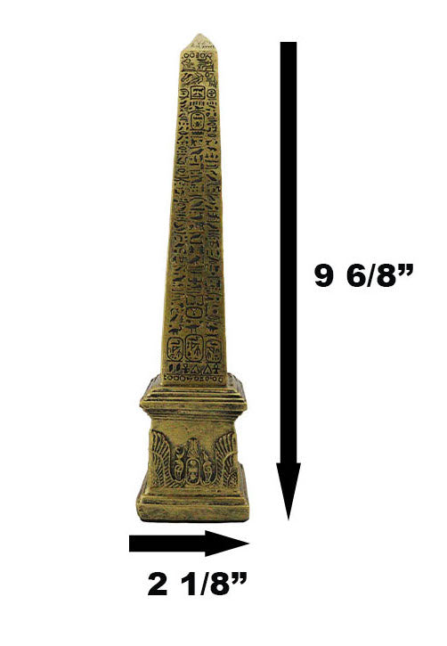 Ebros Egyptian Theme Obelisk Temple Of Ra With Hieroglyphs 10" Tall Sculpture