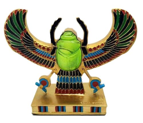Ebros Egyptian Winged Scarab Amulet Ankh Symbol Of Rebirth Figurine Statue