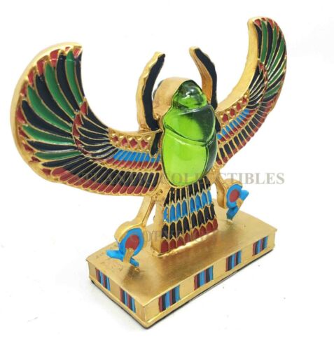 Ebros Egyptian Winged Scarab Amulet Ankh Symbol Of Rebirth Figurine Statue