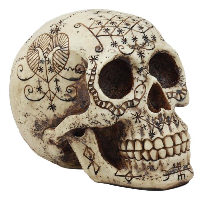 Ebros Erzulie Freda Veve Haitian Ancient Voodoo Love Spells Romance Talisman Tattoo Skull Statue Gothic Skull Lwas Voudou Loa Of Love Day Of The Dead Skeleton Cranium Figurine