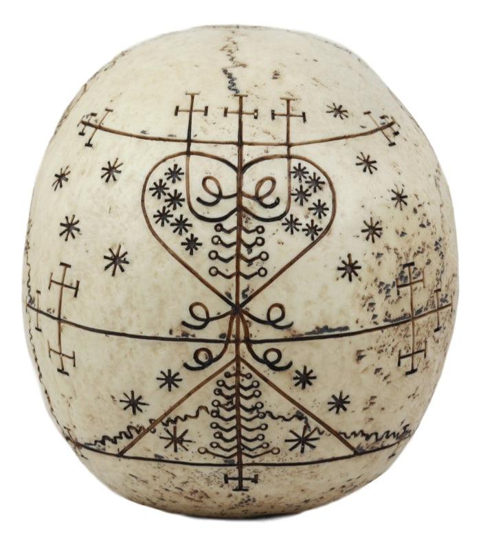 Ebros Erzulie Freda Veve Haitian Ancient Voodoo Love Spells Romance Talisman Tattoo Skull Statue Gothic Skull Lwas Voudou Loa Of Love Day Of The Dead Skeleton Cranium Figurine