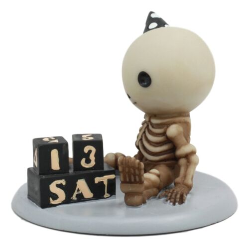 Ebros Eternal Friday 13th Birthday Celebration Of Lucky The Skeleton Statue 3.5" Long The Unfortunate Luck Of The Lightning Rocker Collectible Figurine