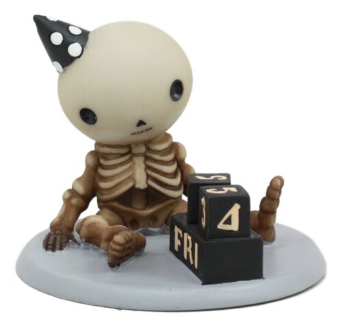 Ebros Eternal Friday 13th Birthday Celebration Of Lucky The Skeleton Statue 3.5" Long The Unfortunate Luck Of The Lightning Rocker Collectible Figurine