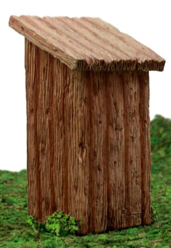 Ebros Fairy Garden Miniature Colonial Toilet Outhouse With Door & Toilet Roll Setup
