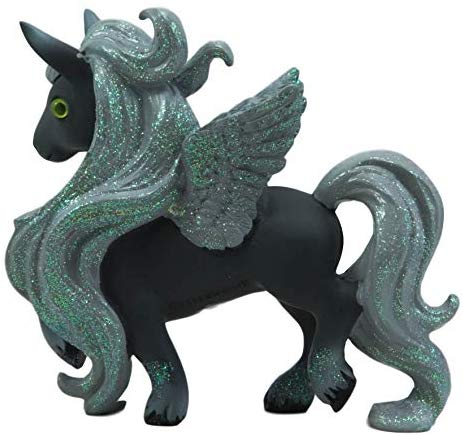 Ebros Fairy Tale Pegasus Horse Figurine Shelf Decor (Grey Shadow Milkyway)