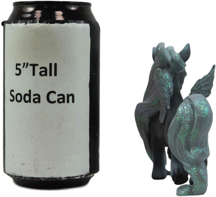 Ebros Fairy Tale Pegasus Horse Figurine Shelf Decor (Grey Shadow Milkyway)