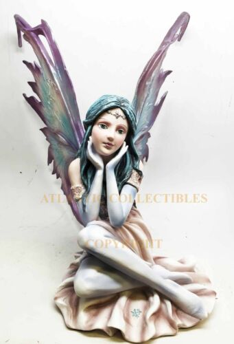 Ebros Fairyland 12.5 Inch Winter Wonderland Posh Winged Fairy Statue Figurine