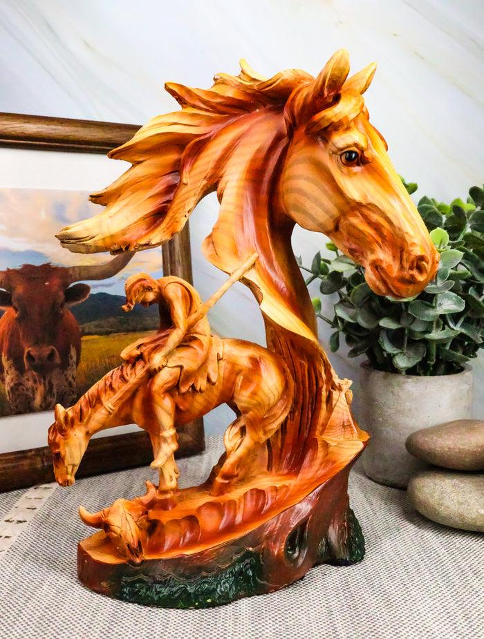 Ebros Faithful Steed End Of The Trail Statue 9" Tall Wooden Horse Bust