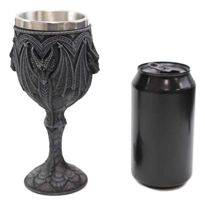 Ebros Fantasy Fire Blood Quartet Winged Dragon Guardians Wine Goblet Chalice Drink Cup