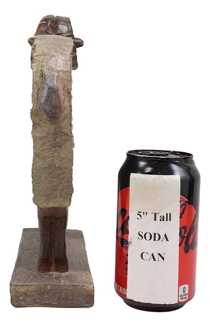 Ebros Faux Driftwood Finish Animal Totem Tiki Wildlife Desktop Decorative Resin Statue Decor Animals Figurine Rustic Western Cabin Lodge Sculpture (Bighorn Sheep Ram)