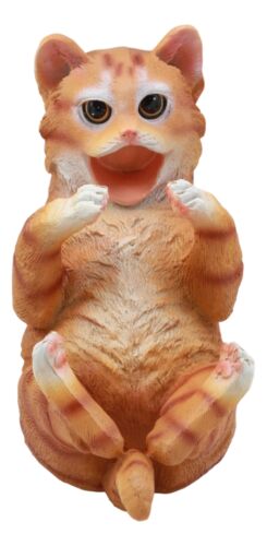 Ebros Feline Tabby Kitty Cat Wine Bottle Holder Caddy Figurine For Whimsical Tabletop Wine Racks Or Animal Statues & Kitten Figurines As Birthday Gifts Crazy For Cat Lovers (Orange Tabby)