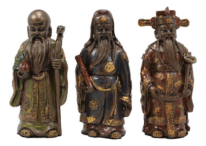 Ebros Feng Shui Fu Lu Shou Gods San Xing Three Celestial Stars Figurine Set Of 3
