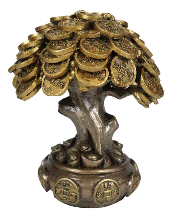 Ebros Feng Shui Gold Tree Statue Golden Money Coin Tree Of Wealth And Abundance Decor Talisman Figurine