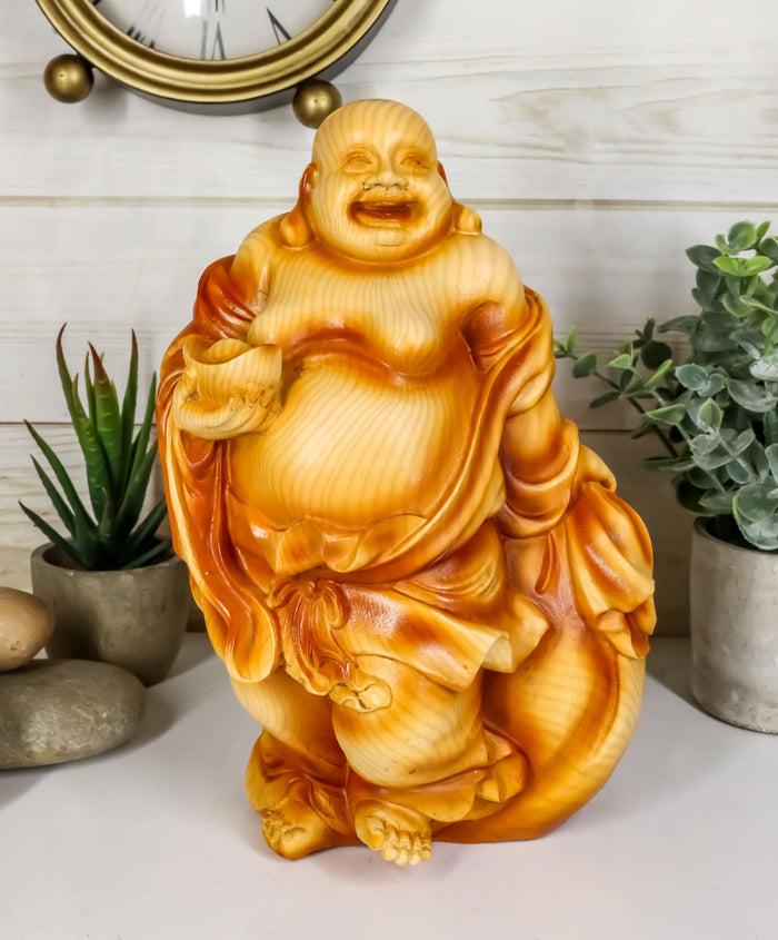 Ebros Feng Shui Hotei Happy Buddha Holding Gold Ingot Figurine 8.5" H Ebros Feng Shui Hotei Happy Buddha Holding Gold Ingot Figurine 8.5" H