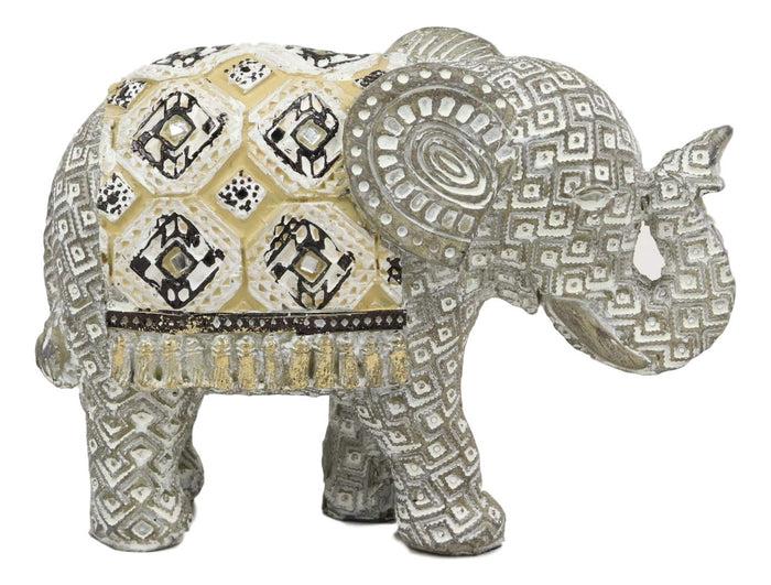 Ebros Feng Shui Silver and Gold Patterned Baby Calf Elephant with Trunk Up Statue 5.5" Long Vastu 3D Zen Elephants Figurine Symbol of Wisdom Fortune Success and Protection Ebros Feng Shui Silver and Gold Patterned Baby Calf Elephant with Trunk Up Statue 5.5" Long Vastu 3D Zen Elephants Figurine Symbol of Wisdom Fortune Success and Protection