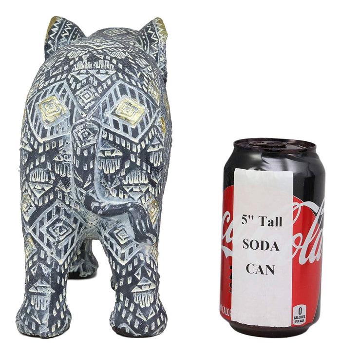 Ebros Feng Shui Silver And Gold Patterned Elephant With Trunk Up Statue 10.5" Long Vastu 3D Zen Elephants Figurine Symbol Of Wisdom Fortune Success And Protection