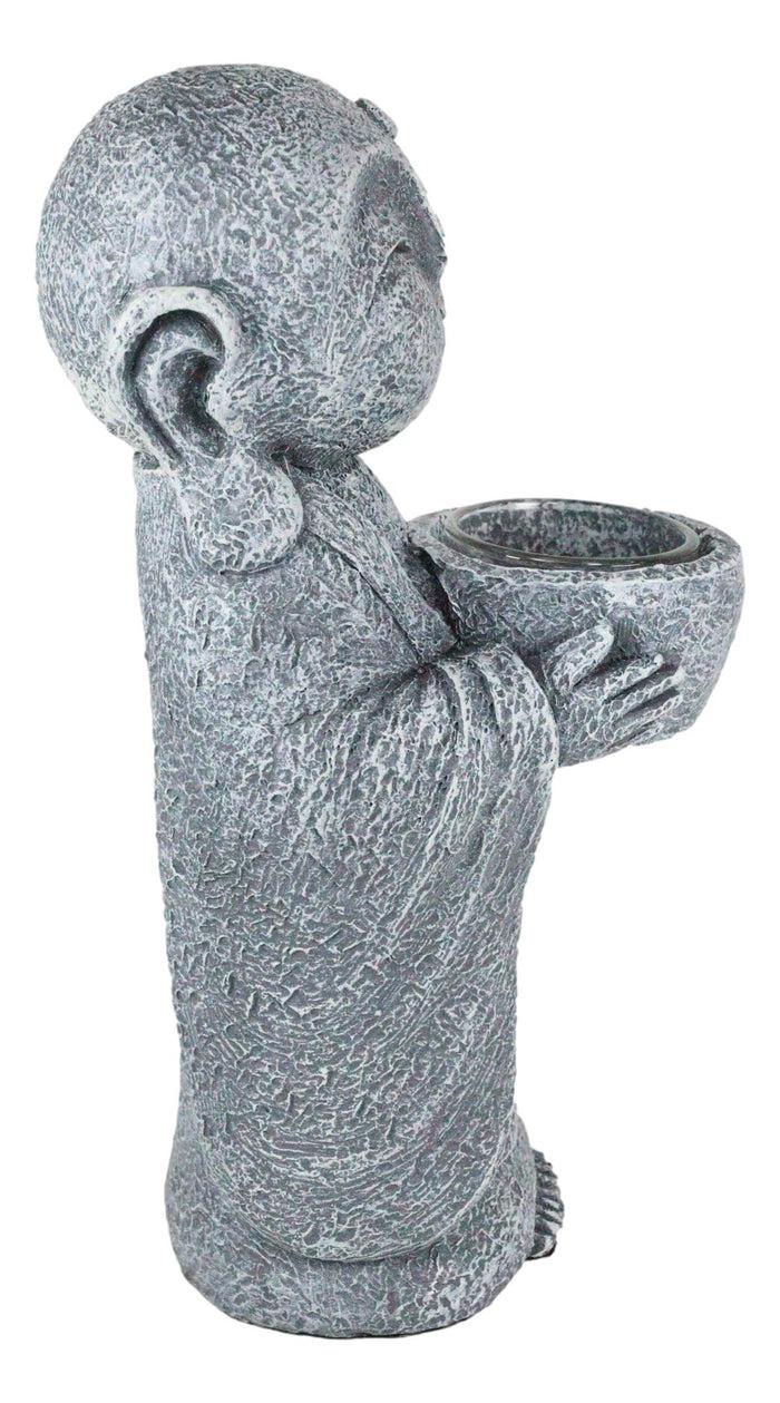 Ebros Feng Shui Zen Buddha Japanese Jizo Monk Tea Light Votive Candle Holder Figurine