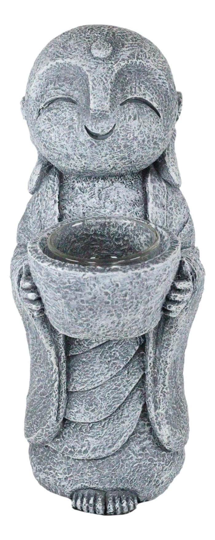 Ebros Feng Shui Zen Buddha Japanese Jizo Monk Tea Light Votive Candle Holder Figurine