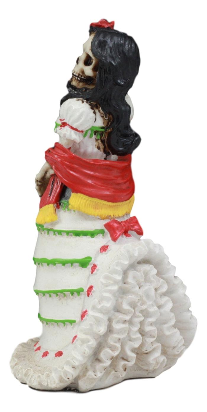 Ebros Fiesta Cinco De Mayo Mexican Senorita Lady Skeleton Statue 5.25" H Day Of The Dead Or Halloween Decor Figurine For Dias De Los Muertos Skeletons Ossuary Sculptures