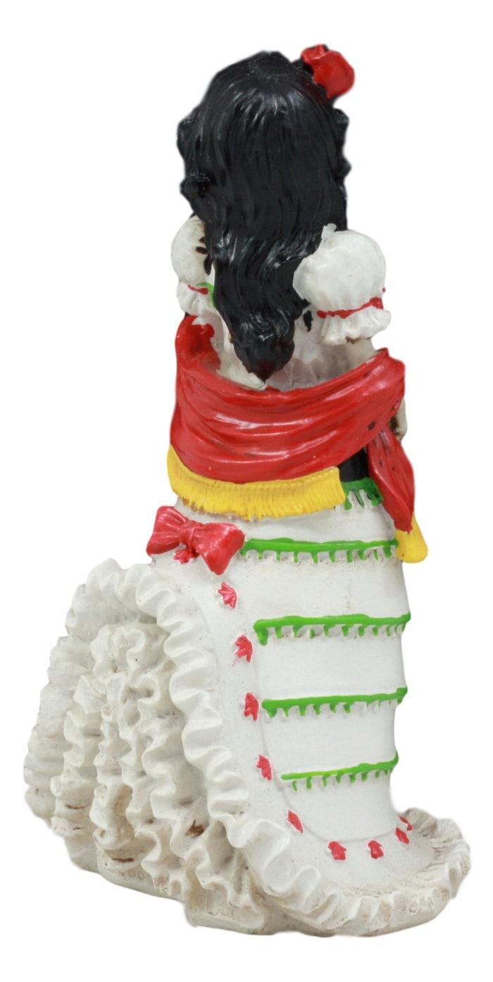 Ebros Fiesta Cinco De Mayo Mexican Senorita Lady Skeleton Statue 5.25" H Day Of The Dead Or Halloween Decor Figurine For Dias De Los Muertos Skeletons Ossuary Sculptures