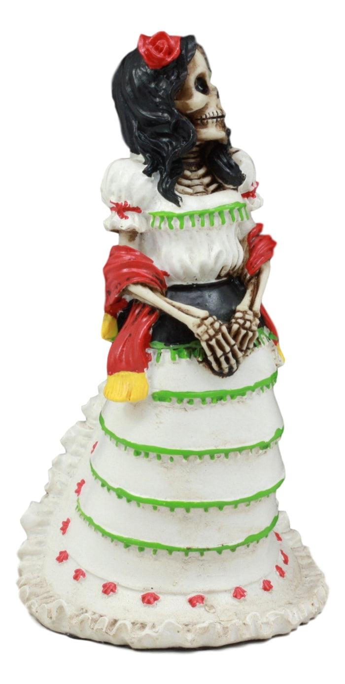 Ebros Fiesta Cinco De Mayo Mexican Senorita Lady Skeleton Statue 5.25" H Day Of The Dead Or Halloween Decor Figurine For Dias De Los Muertos Skeletons Ossuary Sculptures