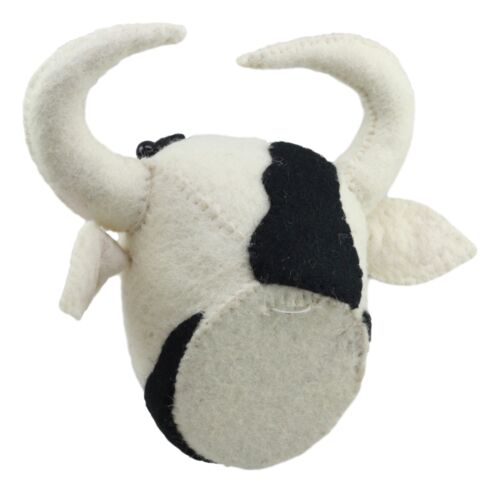 Ebros Fiona Walker England Handmade Organic Baby Animal Head Wall Decor Mini Safari And Farmland Collection (Mini Holstein Cow)