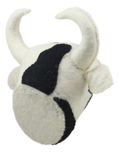 Ebros Fiona Walker England Handmade Organic Baby Animal Head Wall Decor Mini Safari And Farmland Collection (Mini Holstein Cow)