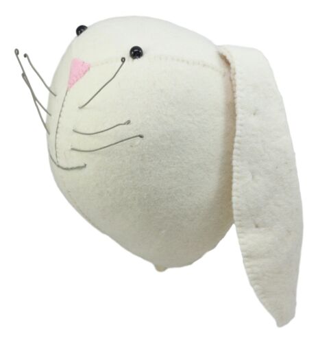 Ebros Fiona Walker England Handmade Organic Baby Animal Head Wall Decor Semi Collection Safari And Farmland Edition (Semi Ivory Bunny Head)