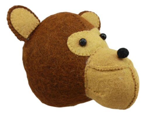 Ebros Fiona Walker England Handmade Organic Baby Animal Head Wall Decor Mini Safari And Farmland Collection (Mini Monkey)