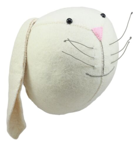 Ebros Fiona Walker England Handmade Organic Baby Animal Head Wall Decor Semi Collection Safari And Farmland Edition (Semi Ivory Bunny Head)