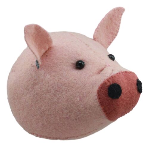 Ebros Fiona Walker England Handmade Organic Baby Animal Head Wall Decor Mini Safari And Farmland Collection (Mini Pig)