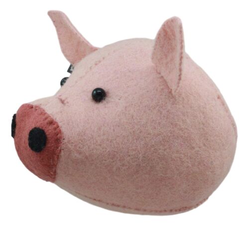 Ebros Fiona Walker England Handmade Organic Baby Animal Head Wall Decor Mini Safari And Farmland Collection (Mini Pig)