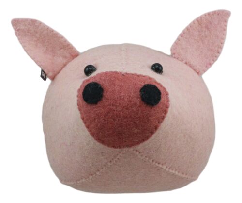Ebros Fiona Walker England Handmade Organic Baby Animal Head Wall Decor Mini Safari And Farmland Collection (Mini Pig)