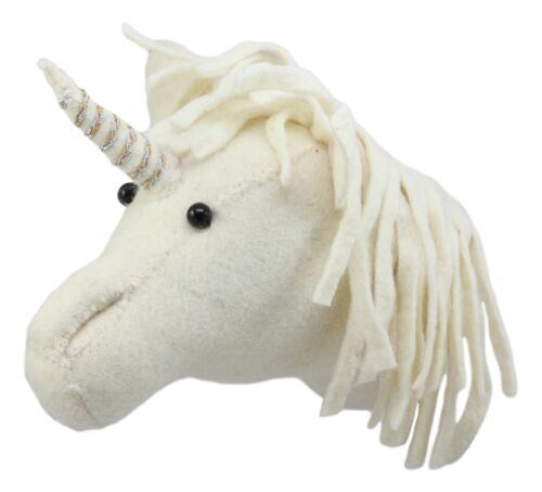Ebros Fiona Walker England Handmade Organic Baby Animal Head Wall Decor Mini Safari And Farmland Collection (Mini Unicorn)